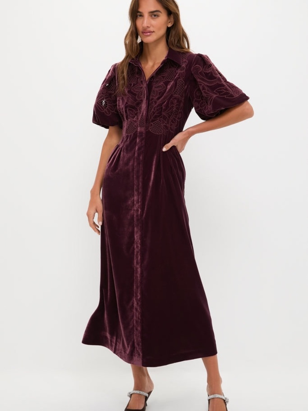 Tuckernuck Winetasting Velvet Lace Delaney Dress